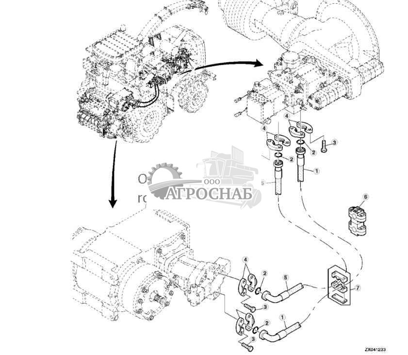 HYDROSTATIC HIGH PRESSURE AND LEAK-OFF OIL LINES (PRODRIVE) 